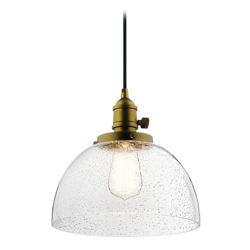 Kichler Lighting Avery 10-Inch Natural Brass Pendant by Kichler Lighting 43853NBR