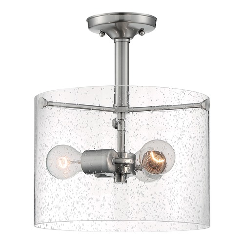 Bransel Brushed Nickel Semi-Flush Mount by Satco Lighting