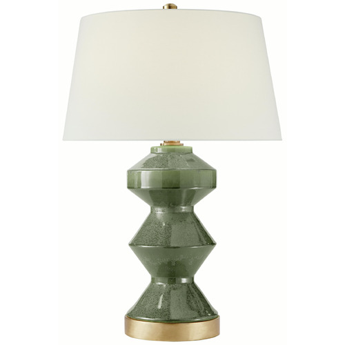 Visual Comfort Signature Collection Weller Shellish Kiwi Table Lamp with Empire Shade