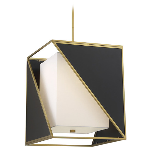 Metropolitan Lighting Aspect LED Pendant in Coal & Soft Brass by Metropolitan Lighting N7534-726-L