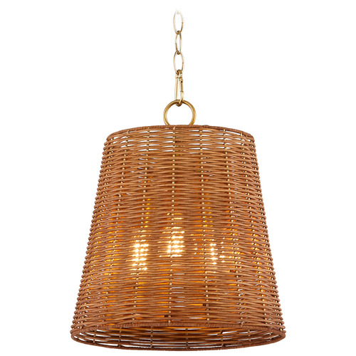 Quorum Lighting Wicker Aged Brass Pendant with by Quorum Lighting 8893-13-80