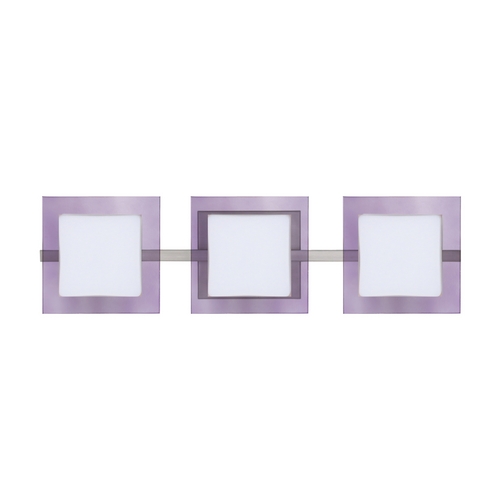 Modern Bathroom Light Purple Glass Satin Nickel by Besa Lighting