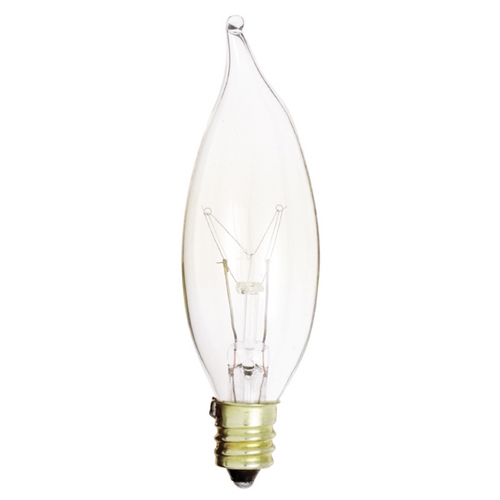 Satco Lighting 15W Incandescent Flame Bulb E12 Base A3673