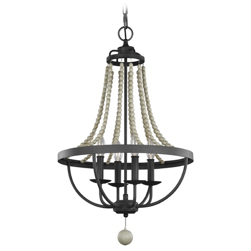 Visual Comfort Studio Collection Nori Dark Weathered Zinc & Driftwood Grey Mini Chandelier by Visual Comfort Studio F3187/4DWZ/DWG