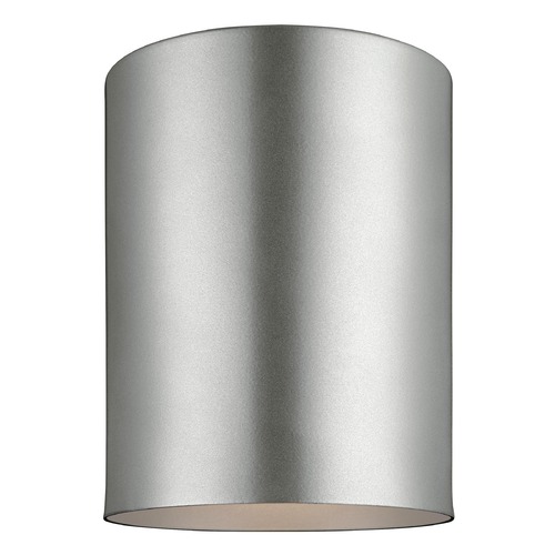 Cylindrical LED Flush Mount in Painted Brushed Nickel by Visual Comfort Studio