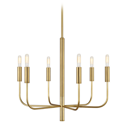 ED Ellen Degeneres 6Lt. Brianna 24-inch Wide Burnished Brass Chandelier
