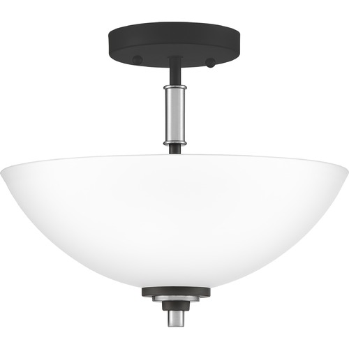 Quoizel Lighting Conrad 13-Inch Semi-Flush Mount in Nickel & Black by Quoizel Lighting CRD1713BN