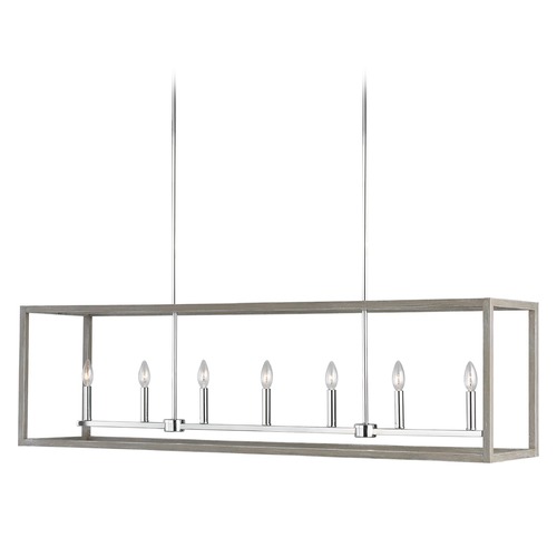 Generation Lighting Moffet Street Washed Pine & Chrome Island Light by Generation Lighting 6634507-872