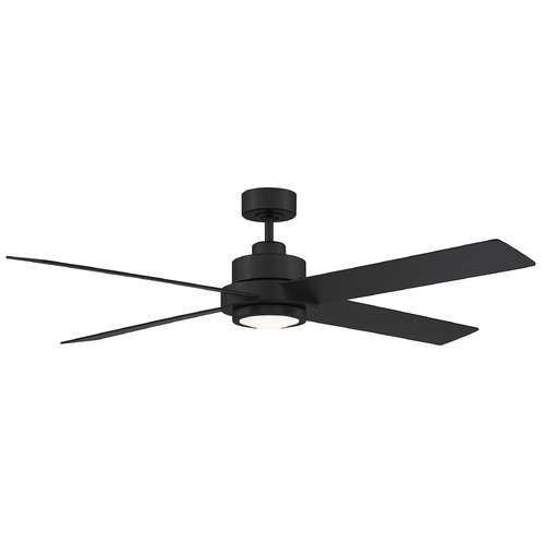 56-Inch LED Fan in Matte Black by Meridian