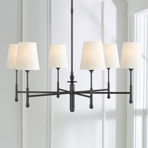 Thomas O'Brien 34-Inch Capri Aged Iron Chandeliers by Visual Comfort Studio