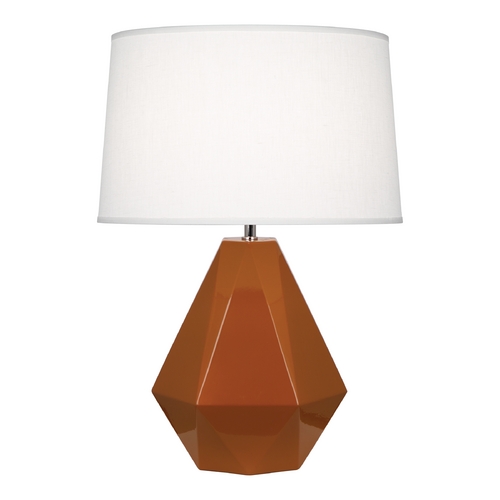 Robert Abbey Lighting Modern Art Deco Table Lamp Cinnamon / Polished Nickel Delta by Robert Abbey 944