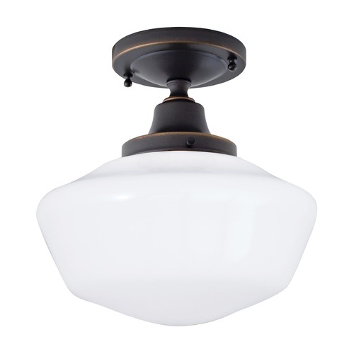 Norwell Lighting Norwell Lighting Schoolhouse Oil Rubbed Bronze Semi-Flushmount Light 5361F-OB-SO