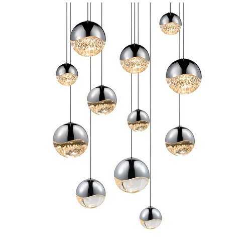 Grapes Polished Chrome 12-Light LED Multi-Light Pendant by Sonneman Lighting