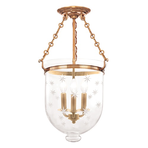 Hampton Aged Brass Semi-Flush Mount by Hudson Valley Lighting