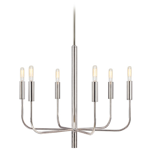 ED Ellen Degeneres 6Lt. Brianna 24-inch Wide Polished Nickel Chandelier