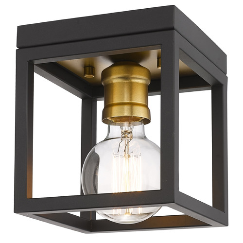 Z-Lite Kube Bronze & Olde Brass Flush Mount by Z-Lite 480F1-BRZ-OBR