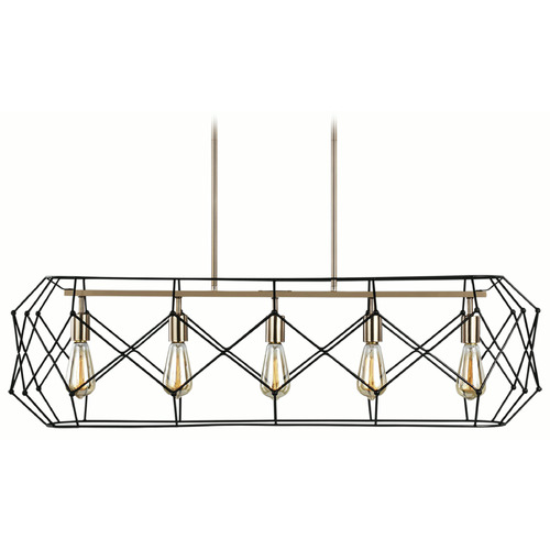 Visual Comfort Studio Collection Zarra Satin Brass & Midnight Black Island Light