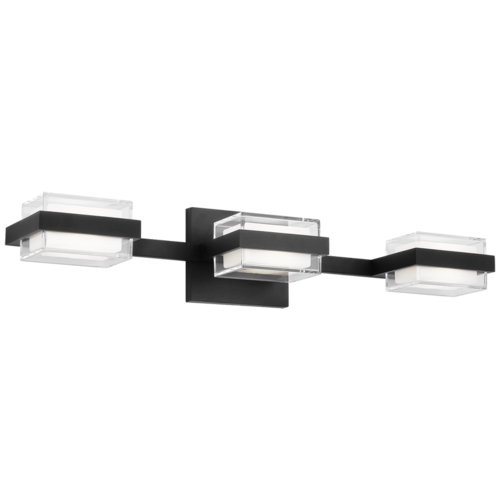 Visual Comfort Modern Collection Visual Comfort Modern Collection Kamden Nightshade Black LED Bathroom Light 700BCKMD3HB-LED930