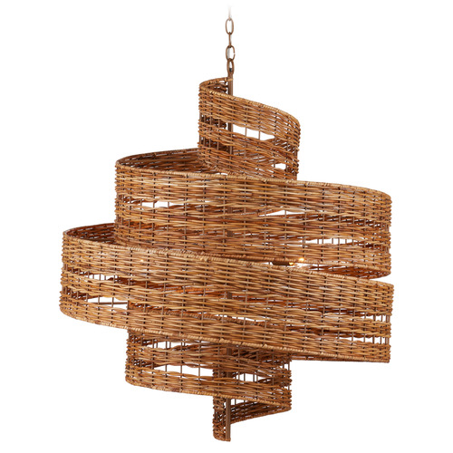 Currey and Company Saisei Natural / Khaki Pendant Light with Abstract Shade