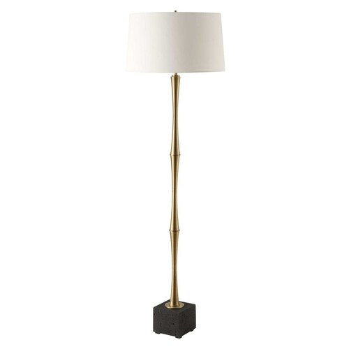 The Uttermost Company Shino Antique Brass & Black Floor Lamp with Empire Shade