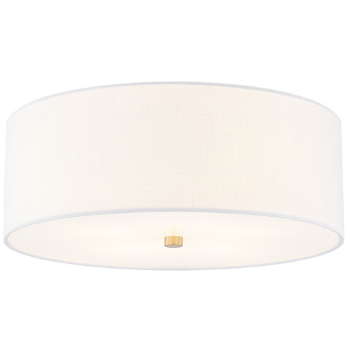 Justice Design Classic 18 Inch Drum Flush Mount Brass White
