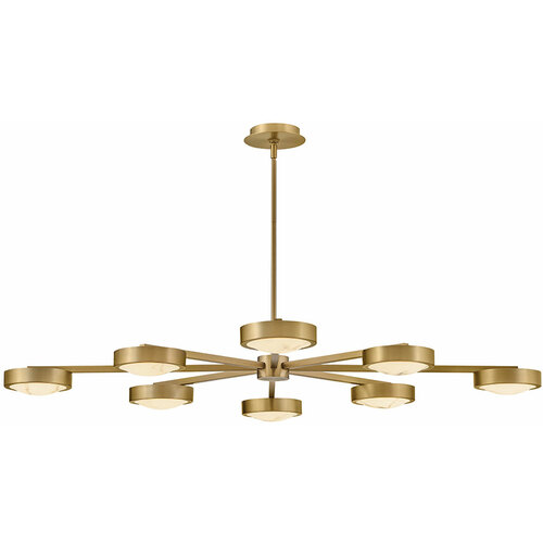 Cava Large Convertible LED Semi-Flush in Brass by Fredrick Ramond