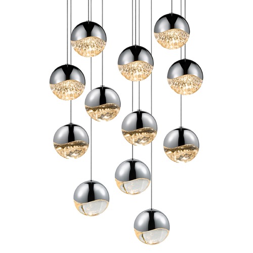 Grapes Polished Chrome 12-Light LED Multi-Light Pendant by Sonneman Lighting