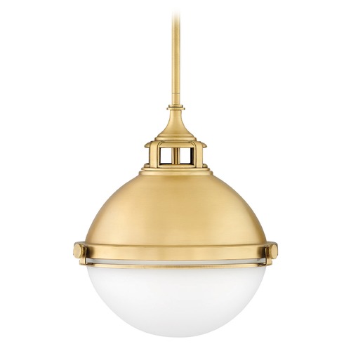 Hinkley Hinkley Fletcher Satin Brass Pendant Light with Bowl / Dome Shade 4834SA