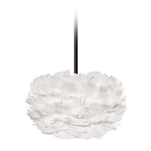 UMAGE UMAGE Black Mini-Pendant Light with White Feather Shade 3000_4008