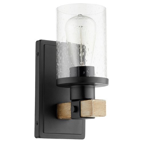 Alpine Textured Black & Driftwood Sconce by Quorum Lighting