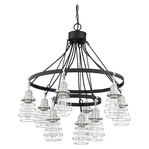 Thatcher Flat Black & Brushed Polished Nickel Chandelier by Craftmade Lighting
