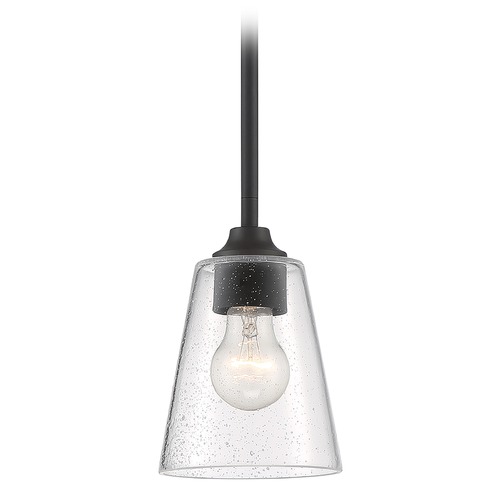 Satco Lighting Bransel Matte Black Mini-Pendant with Conical Shade by Satco Lighting 60/7280