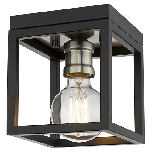 Kube Matte Black & Brushed Nickel Flush Mount by Z-Lite