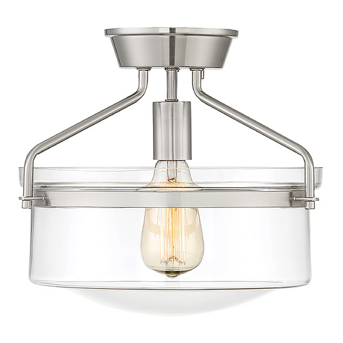 13.25-Inch Semi-Flush Mount in Brushed Nickel by Meridian