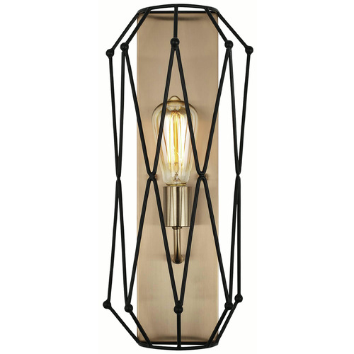 Visual Comfort Studio Collection Zarra Satin Brass & Midnight Black Sconce