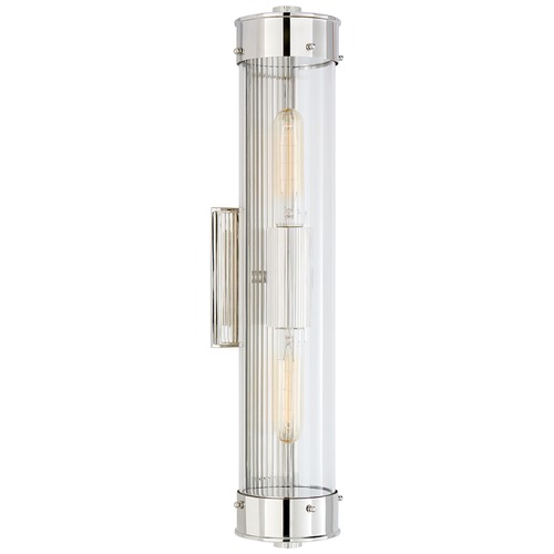 Visual Comfort Signature Collection Thomas OBrien Marais Bath Sconce in Polished Nickel by Visual Comfort Signature TOB2318PNCG