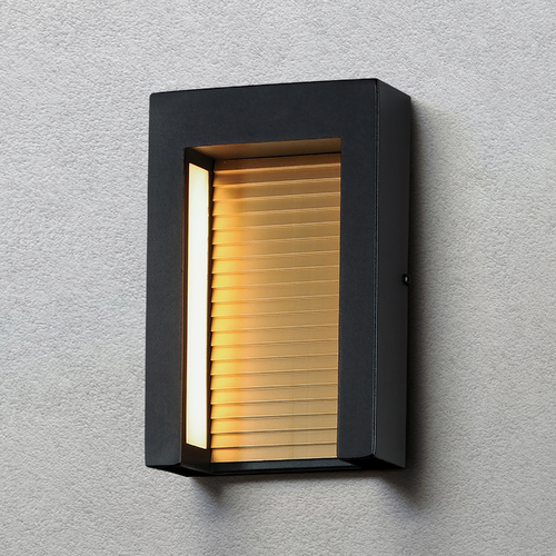 Alcove Small LED Outdoor Wall Light in Black & Gold by ET2 Lighting