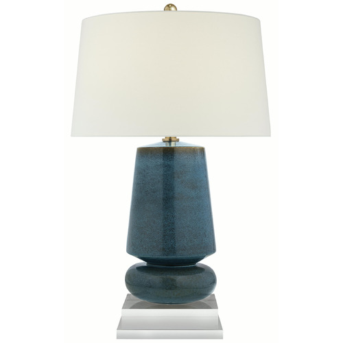 Visual Comfort Signature Collection Visual Comfort Signature Collection Parisienne Oslo Blue Table Lamp with Drum Shade CHA8668OSB-L