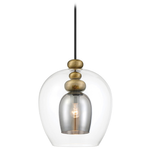 Amesbury Pendant in Coal & Oxidized Aged Brass by Metropolitan Lighting
