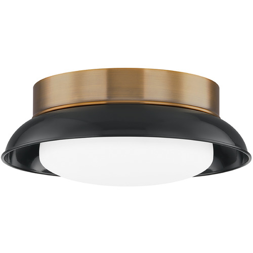 Troy Lighting Troy Lighting Arnie Patina Brass & Black LED Flushmount Light C2014-PBR/GBK