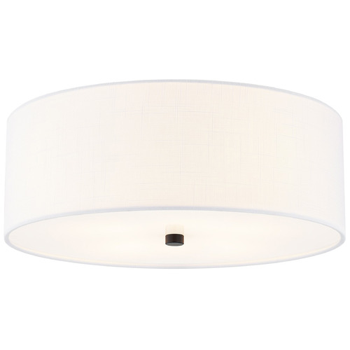 Justice Design Group Justice Design Classic 18 Inch Drum Flush Mount Black White FAB-9731-WHTE-MBLK
