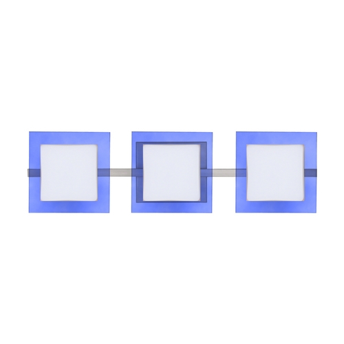 Modern Bathroom Light Blue Glass Satin Nickel by Besa Lighting