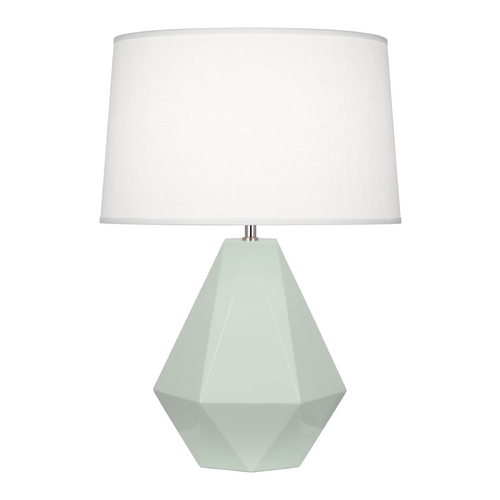 Delta Table Lamp Celadon & Polished Nickel by Robert Abbey