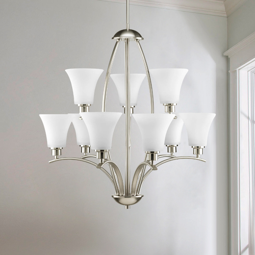 Progress Lighting Joy 28-Inch Chandelier in Brushed Nickel by Progress Lighting P4492-09