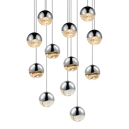 Grapes Polished Chrome 12-Light LED Multi-Light Pendant by Sonneman Lighting