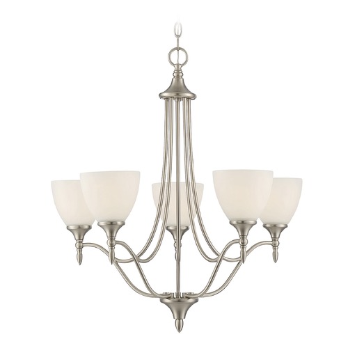 Savoy House Herndon 26-Inch Satin Nickel Chandelier by Savoy House 1-1001-5-SN