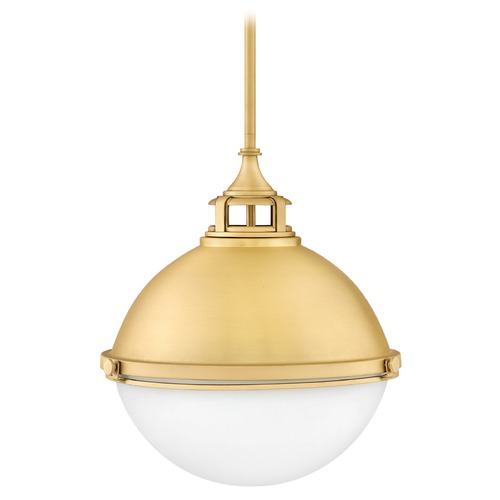 Hinkley Hinkley Fletcher Satin Brass Pendant Light with Bowl / Dome Shade 4835SA