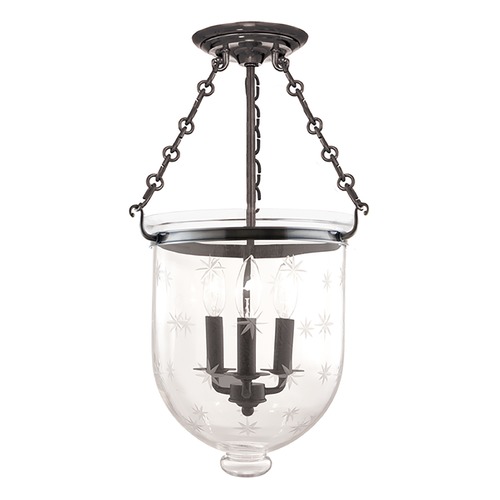 Hudson Valley Lighting Hampton Historic Nickel Semi-Flush Mount by Hudson Valley Lighting 253-HN-C3