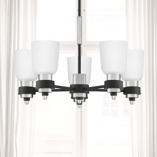 Quoizel Lighting Conrad Matte Black & Brushed Nickel Chandelier by Quoizel Lighting CRD5023BN