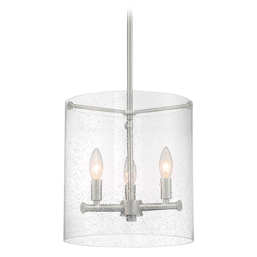 Satco Lighting Bransel Brushed Nickel Pendant with Cylindrical Shade by Satco Lighting 60/7187